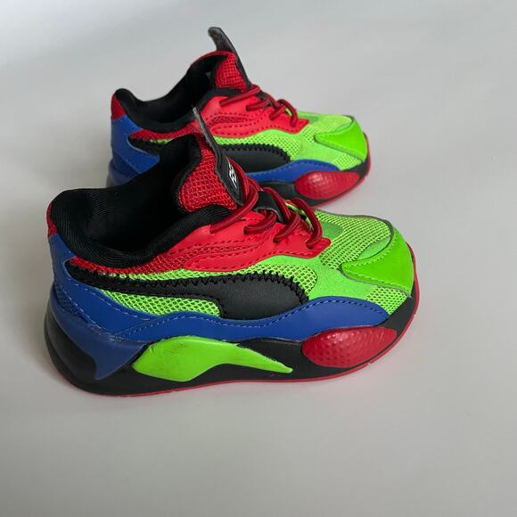 Puma RS-X3 Tailored AC Toddler Sneakers 5C “Red / Green / Black” Style 373718-01 - Picture 7 of 7
